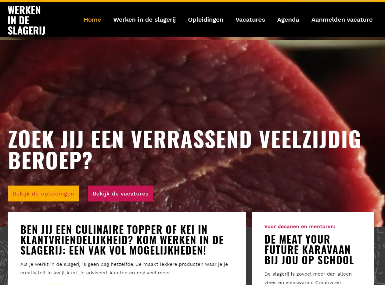 Homepage website werkenindeslagerij